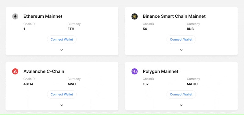 Chain list tokens